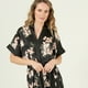 thumbnail image 2 of Bata de Mujer Mini Satin Negro Estampado, 2 of 5