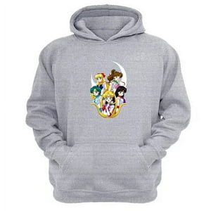 Genérico - Polerón Canguro Sailor Moon Gris Claro Talla L Unisex