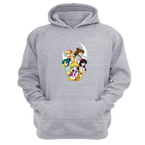 Genérico - Polerón Canguro Sailor Moon Gris Claro Talla M Unisex