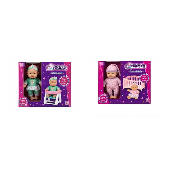 Muñeca Baby Doll Bostecitos 22Cm Con Accesorios Surtido