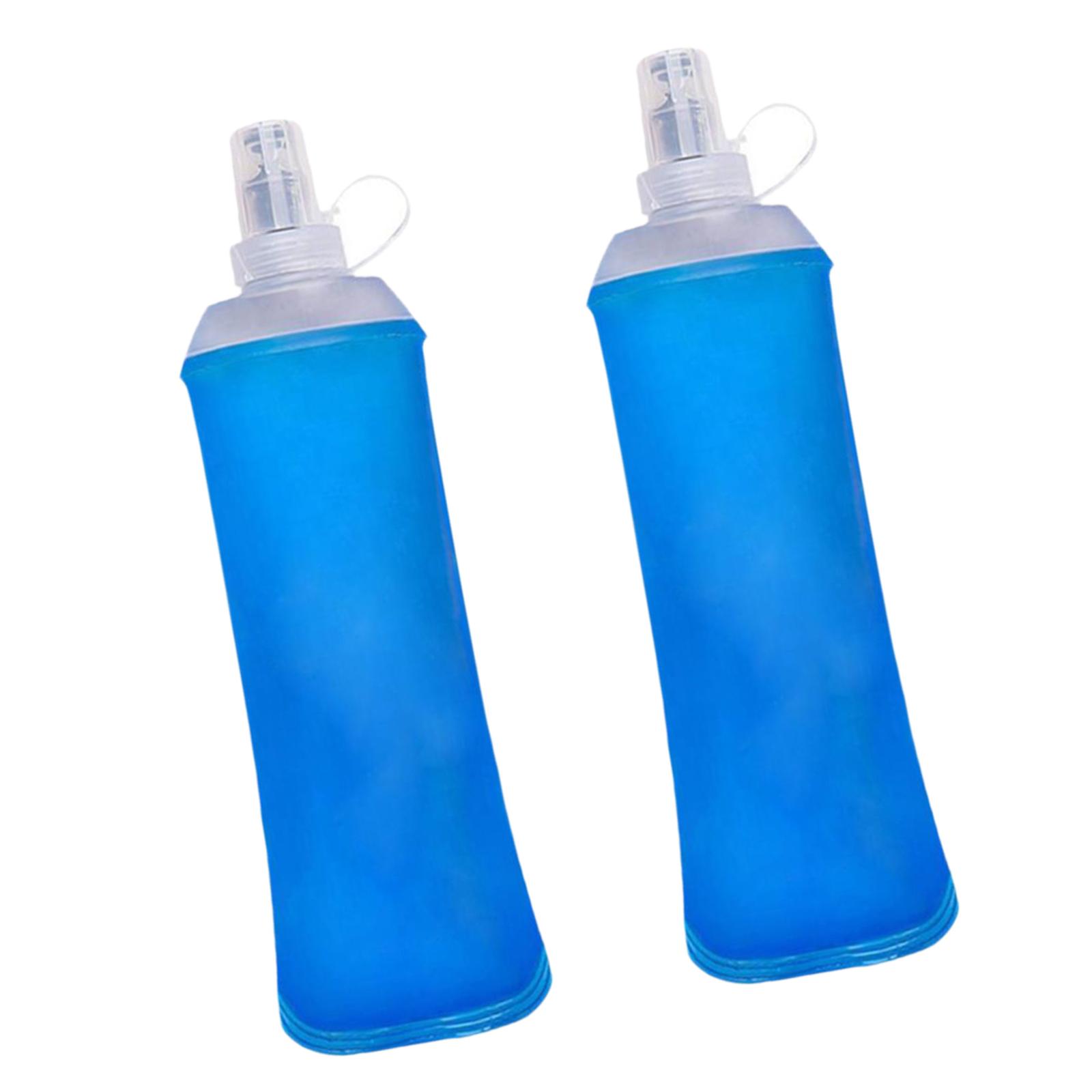 Magideal - 2 Piezas. Frasco Blando De 500 Ml, Botella De Agua Blanda Plegable De Tpu Para Mochila De Hidratación, Botella De Agua Plegable Para Senderismo, Cicli
