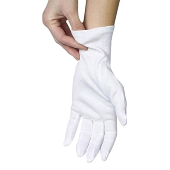 Guantes de algodón ANSMIO talla S 8 cm blanco - paquete de 12 pares