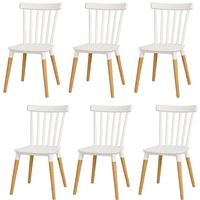 Moboi - Pack 6 Sillas Windsor Para Comedor O Terraza Blancas