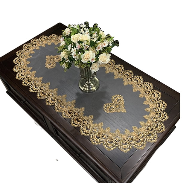 Mantel ovalado para mesa de centro, mantel de encaje para sala de estar, mantel de tela para mesa de centro, mantel para mesa de comedor