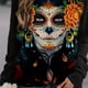 thumbnail image 1 of Women's Plus Size Halloween Skull Print Sweatshirt - Comfortable and Stylish Long Sleeve Sweatshirt, 1 of 5
