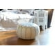 thumbnail image 2 of Puff de cuero blanco - bordados gris, 2 of 3