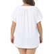 thumbnail image 3 of Agnes Orinda Blusa de Talla Grande para Mujer Cuello en V con Muesca Manga Corta Bordado de Ojal Camisetas Casual Blusa Calada 2X Blanco, 3 of 6
