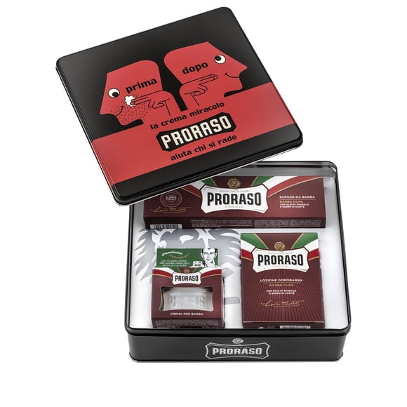 Kit De Afeitado Crema Hidratante Para Antes Del Afeitado Tubo De Crema De Afeitar Y Bálsamo Para Después Del Afeitado Para Barbas Gruesas Y Rizadas En Dopo Tin Vintage