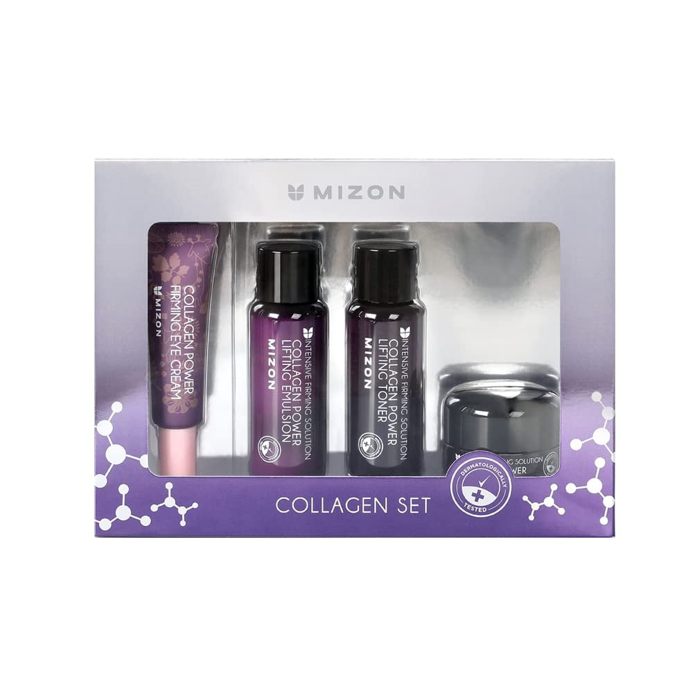 Set De Cuidado De La Piel Mizon Collagen Mini Set: Tónico+emulsión+ojos+rostro