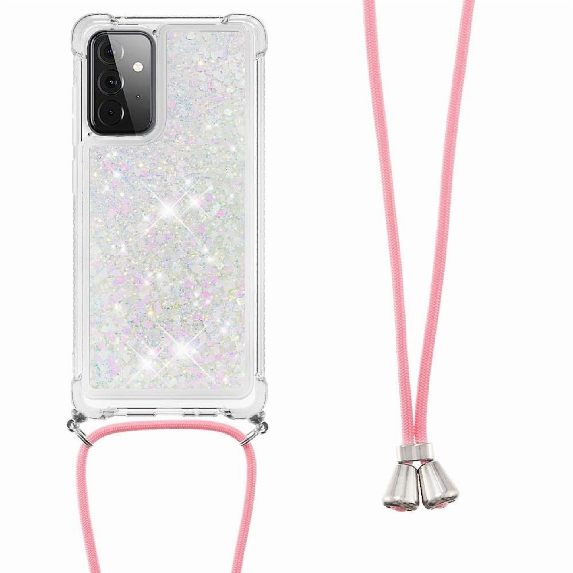 Funda Foxdock Para Samsung Galaxy A72 5G Con Cuerda Ajustable, Brillo Líquido, Protección Antigolpes Y Lente – Ideal Para Regalo