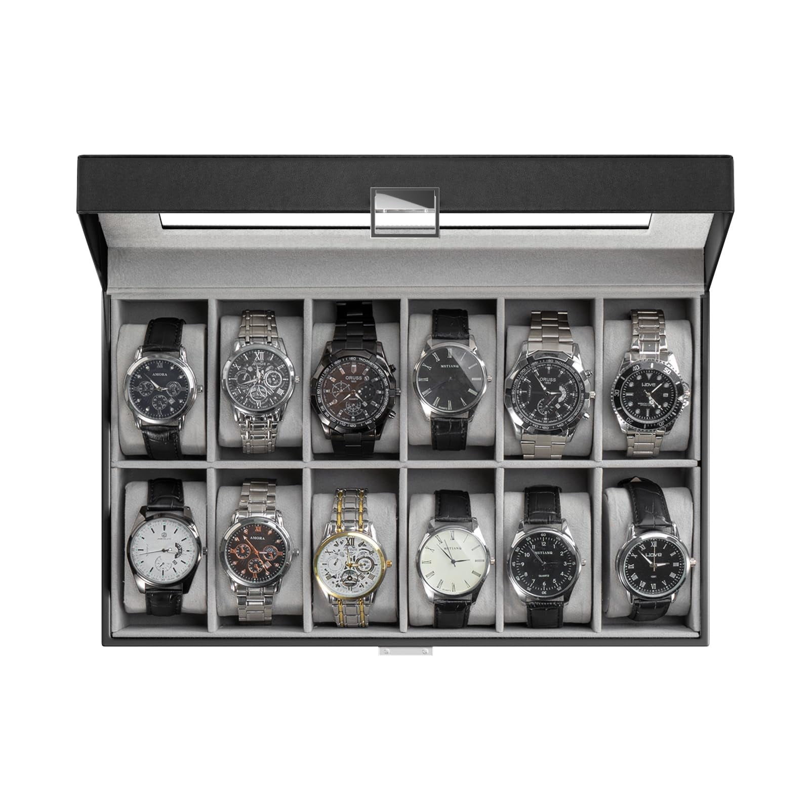 Caja Organizadora Para Relojes Procase Con 12 Ranuras Para Hombres Y Mujeres