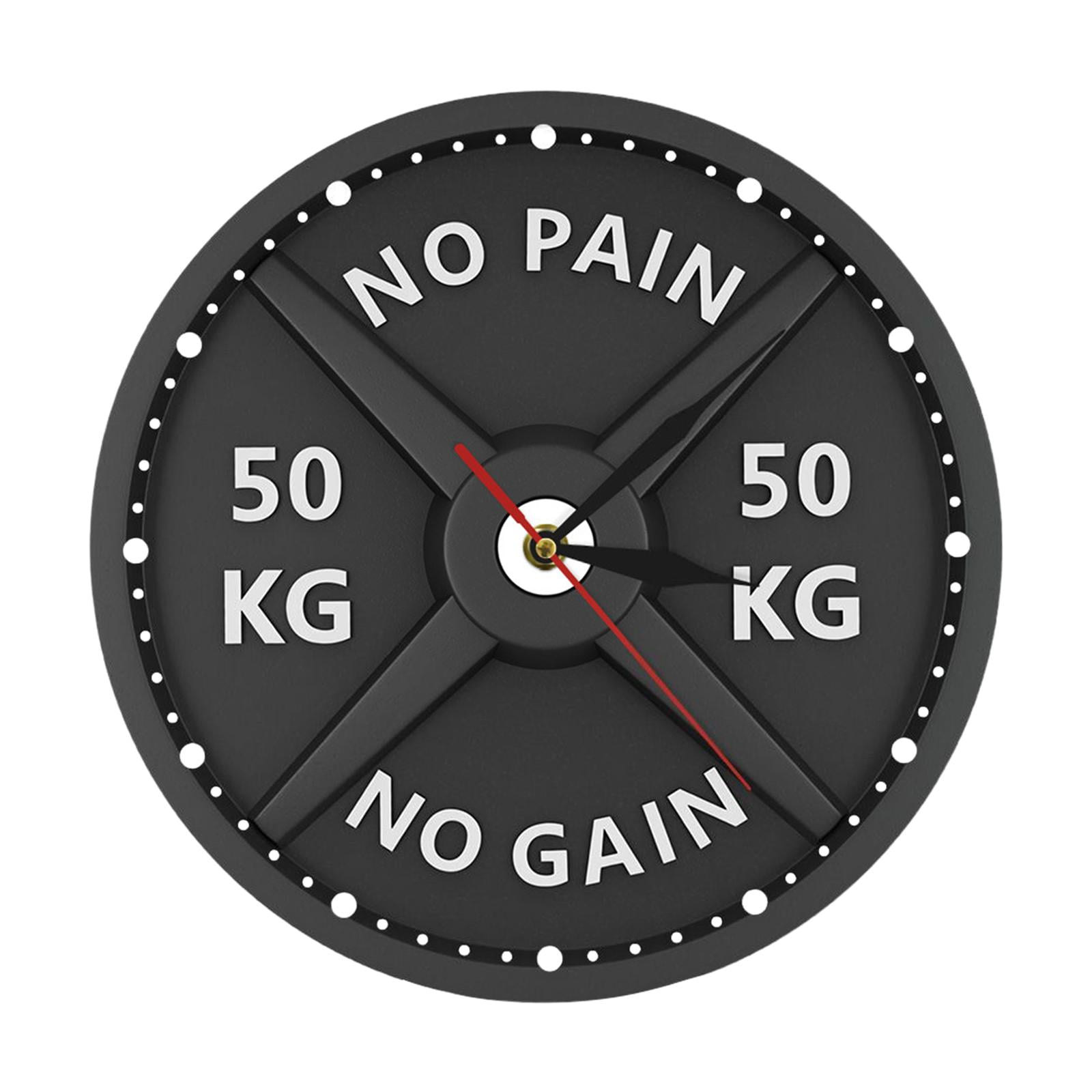 Bothyi - No Pain No Gain 50kg Reloj De Pared Con Barra 3d Para Gimnasio En Casa Decoración De Pared Regalo