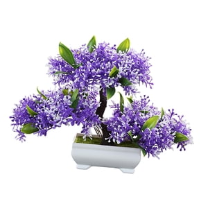 Bothyi - Árbol De Bonsái Artificial, Decoración De Plantas Artificiales Para Granja, Estante De Oficina, Violeta