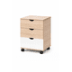 thumbnail image 2 of Velador Dormitorio Moderno 3 Cajones MDF Compacto 45×40×54 Madera/Blanco, 2 of 6