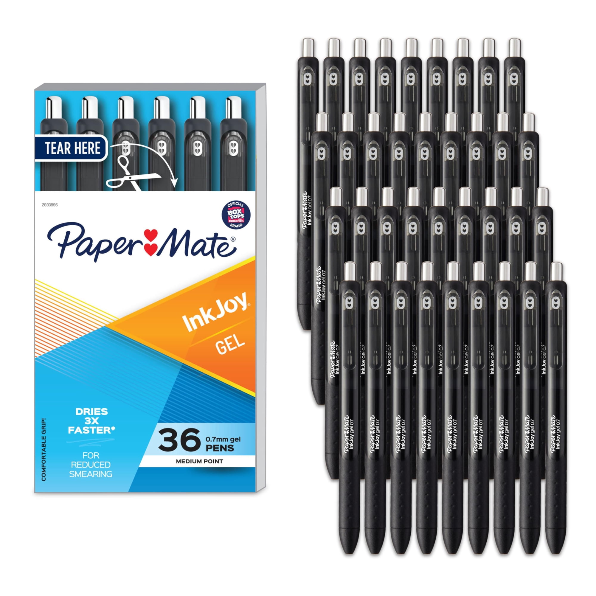 Paper Mate‌ - Bolígrafos De Gel Paper Mate Inkjoy De Punta Media, Color Negro, 36 Unidades