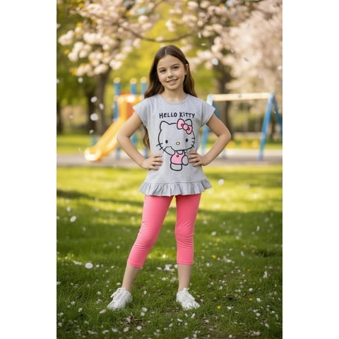 Conjunto Niña Hello Kitty Gris 12