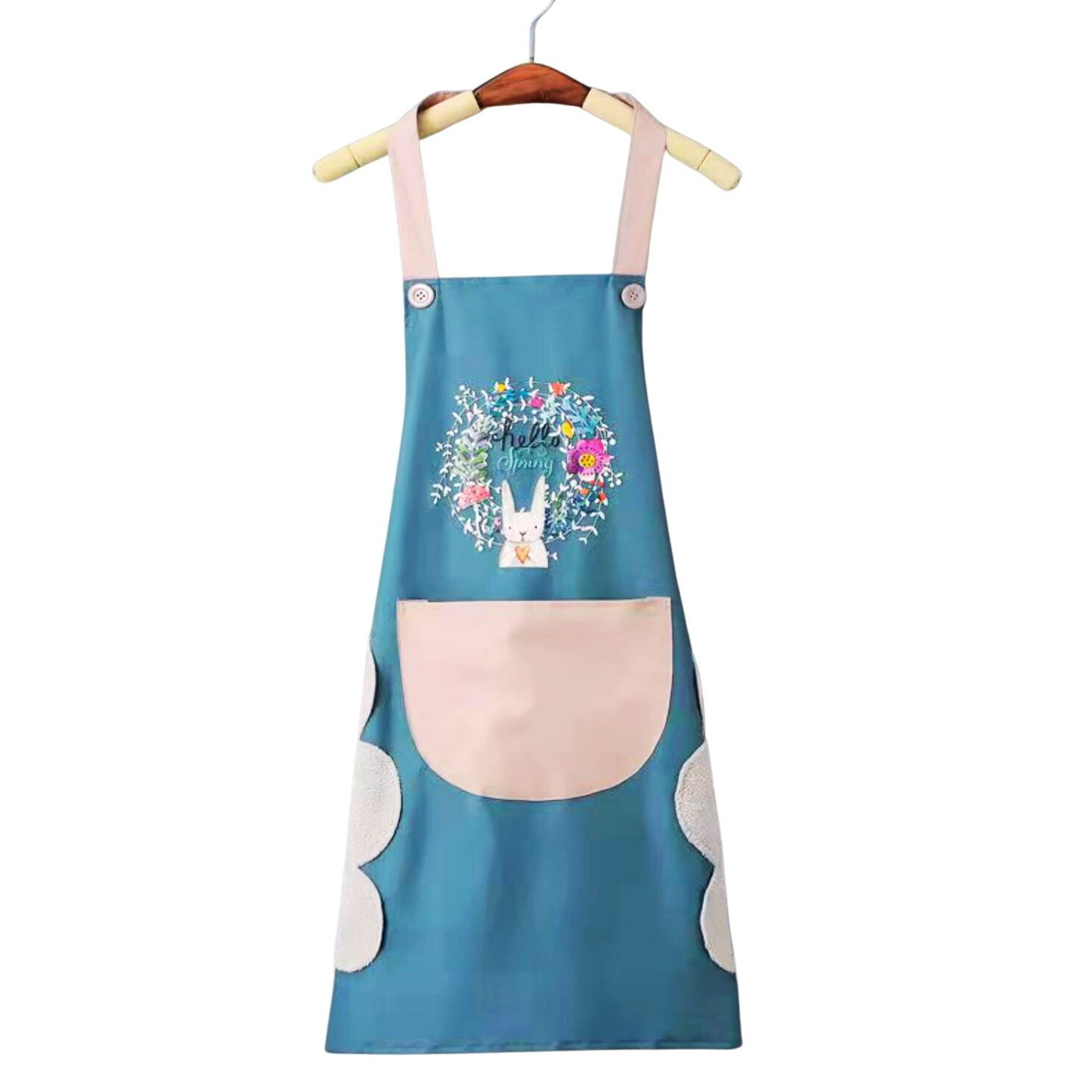 Handydeco - Delantal De Cocina Impermermeable Con Bolsillo Y Toallas