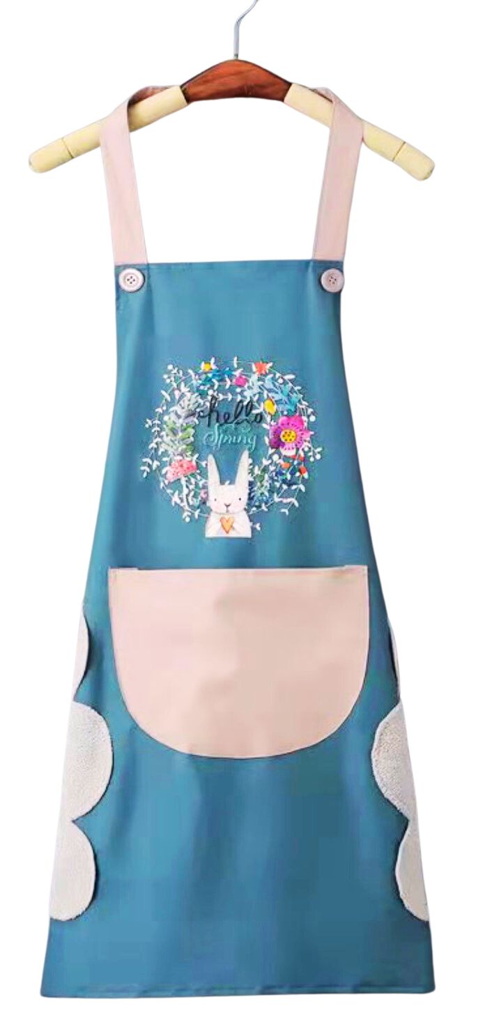 Handydeco - Delantal De Cocina Impermermeable Con Bolsillo Y Toallas