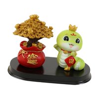 Magideal - Estatua En Miniatura De Serpiente Y Árbol De La Suerte, Decoración China De La Suerte, Adorno De Mesa Coleccionable Para Vacaciones, Gabinete De Granj Estilo B