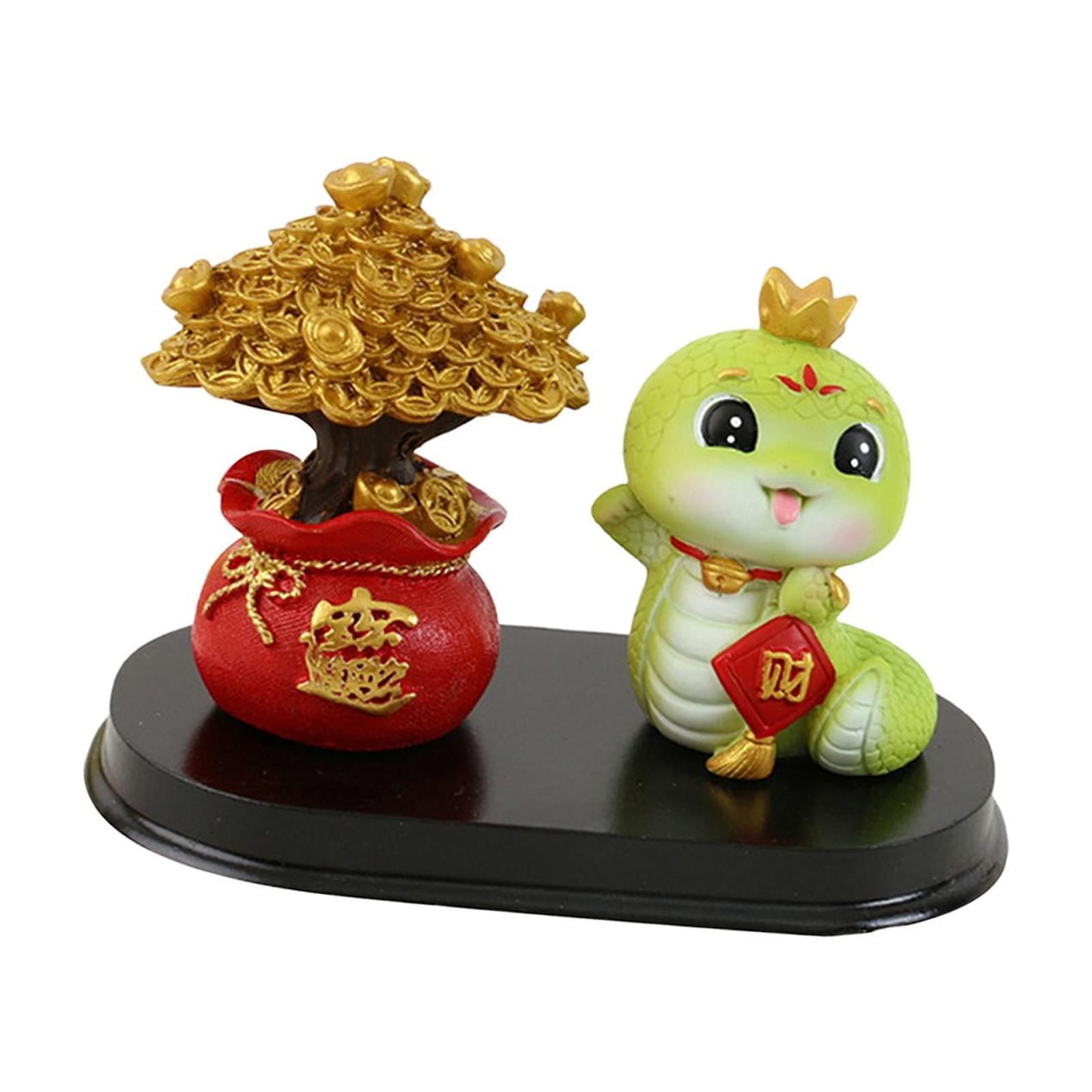 Magideal - Estatua En Miniatura De Serpiente Y Árbol De La Suerte, Decoración China De La Suerte, Adorno De Mesa Coleccionable Para Vacaciones, Gabinete De Granj Estilo B