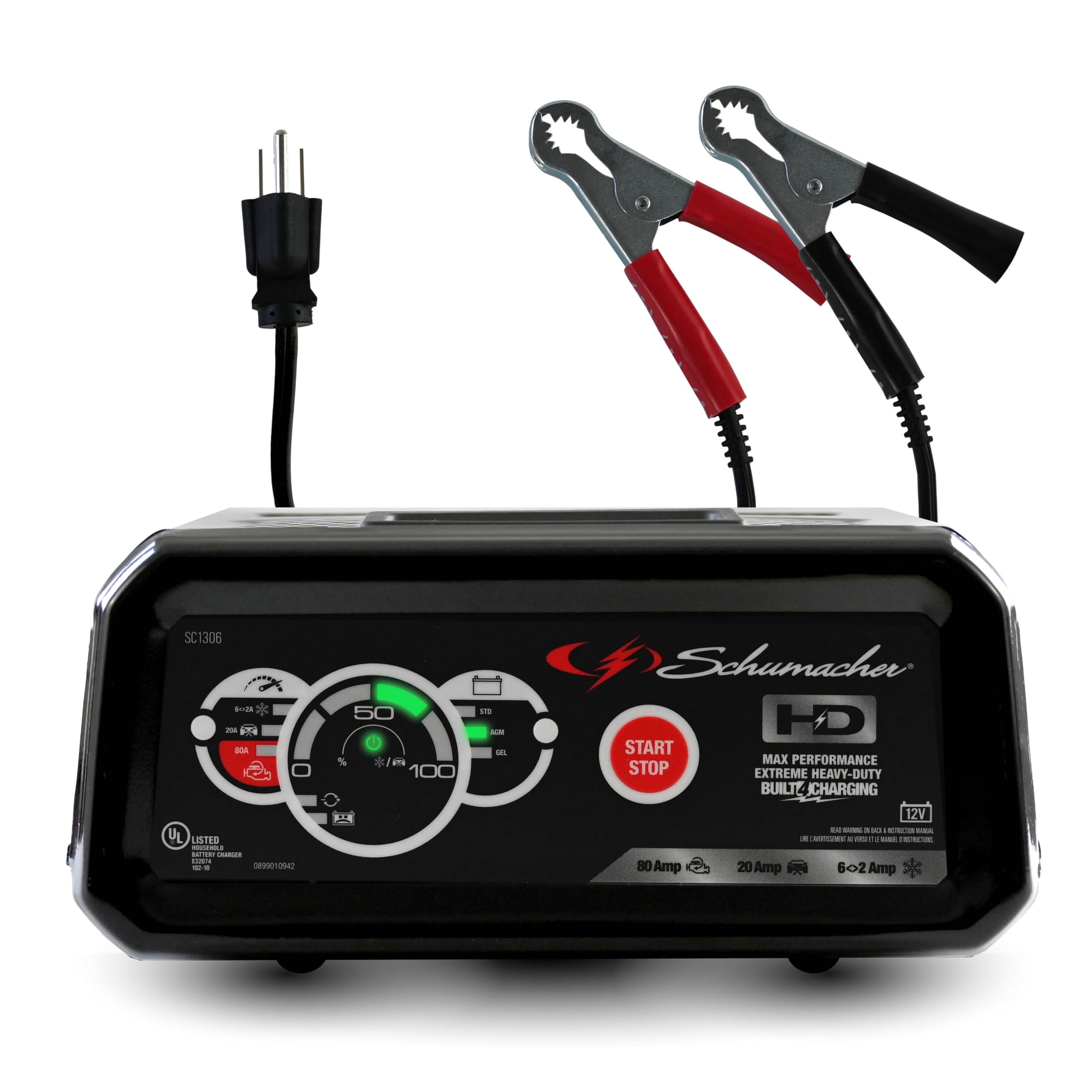 Schumacher Electric - Cargador De Batería Para Auto Schumacher Sc1306 6a 80a Arranque 12v