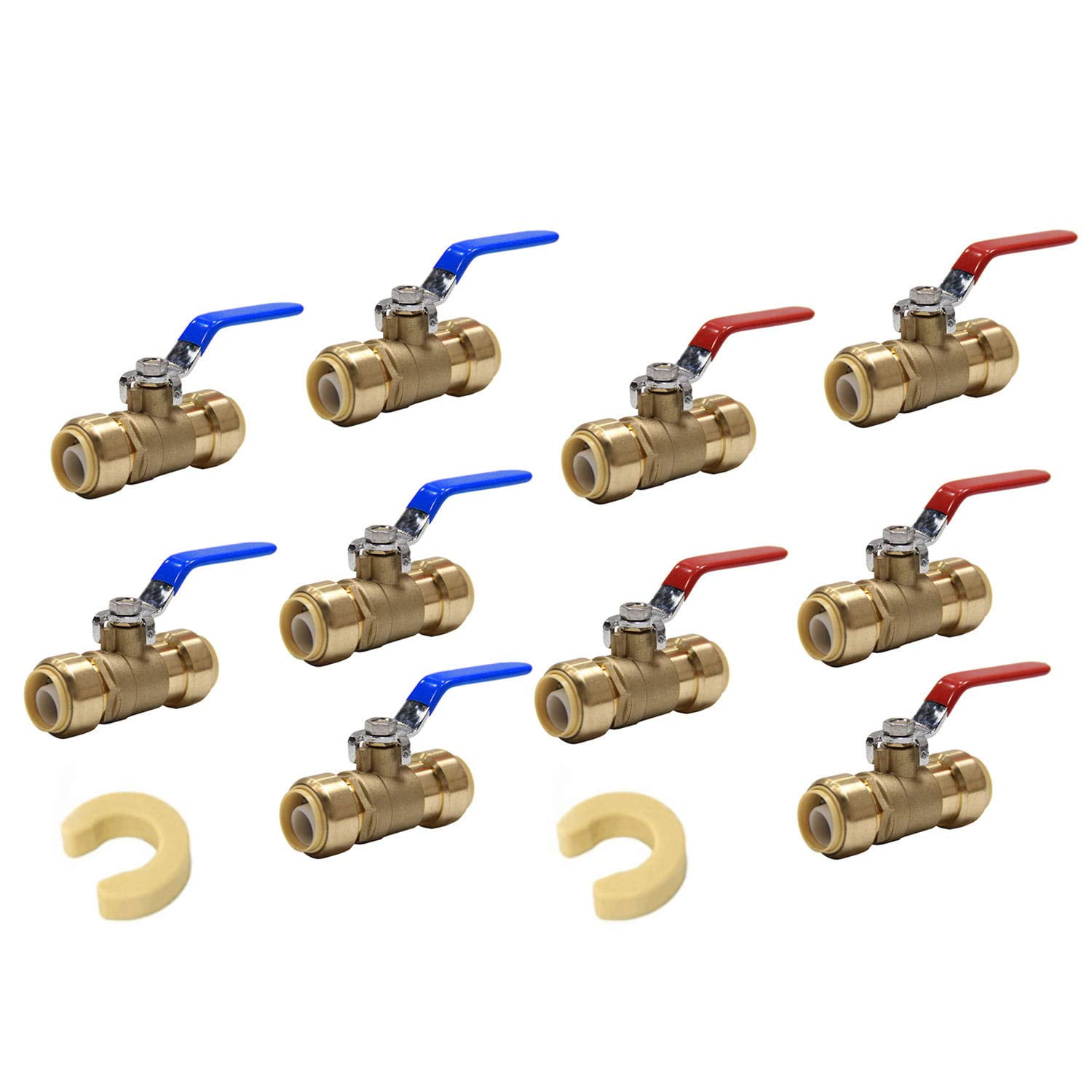 Efield - Válvula Esférica Push Fit De Puerto Completo De 1 2 Pulgada (paquete De 10)