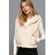 thumbnail image 5 of Saronite Sudadera con Capucha sin Mangas, Color Sólido, con Cierre Frontal de Piel Sintética y Dos Bolsillos Laterales, Color Blanco (para Mujer), 5 of 5