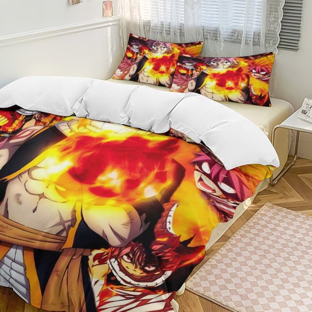Fairy Tail Anime Home Bed 3-piece Set Classic Japanese Anime Polyester Wash Student Dormitory Set