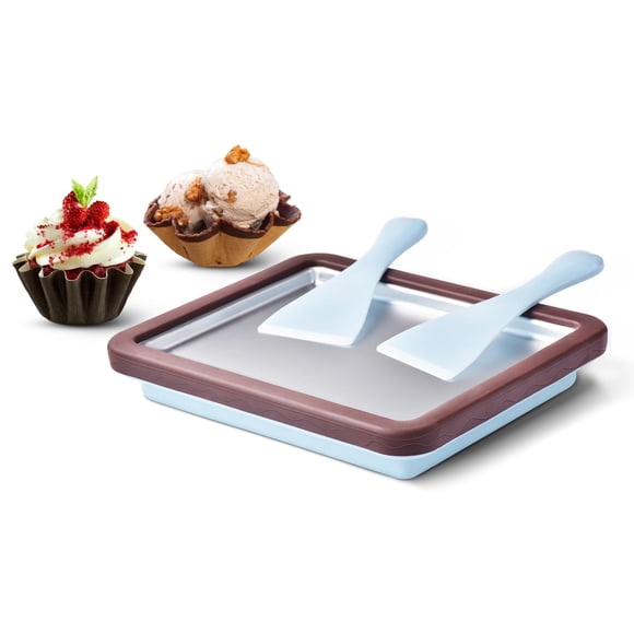 Máquina de Helado ROEDEER DIY con 2 Espátulas – Marrón/Azul