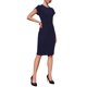 thumbnail image 4 of INSPIRE CHIC Vestido Formal de Trabajo para Mujer con Mangas de Pétalo 2025 Tendencia de Primavera Vestidos Ajustados a la Rodilla M Azul Marino, 4 of 5