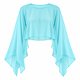 thumbnail image 3 of Blusa Mujer Tul Transparente Manga Acampanada Elegante Fiesta celeste Talla Única, 3 of 3