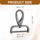 thumbnail image 2 of Uxcell 2Pcs Gancho Desmontable con Broche Giratorio 1 1/2" Anillo D con Ganchos de Garra de Langosta Giratorios para Bolso Color Metal de Arma, 2 of 7