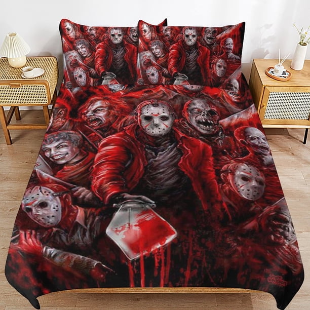 Jason Voorhees Duvet Cover Set 3 Piece Bedding Set Double Sided Printing Decorative Comforter Cover Set
