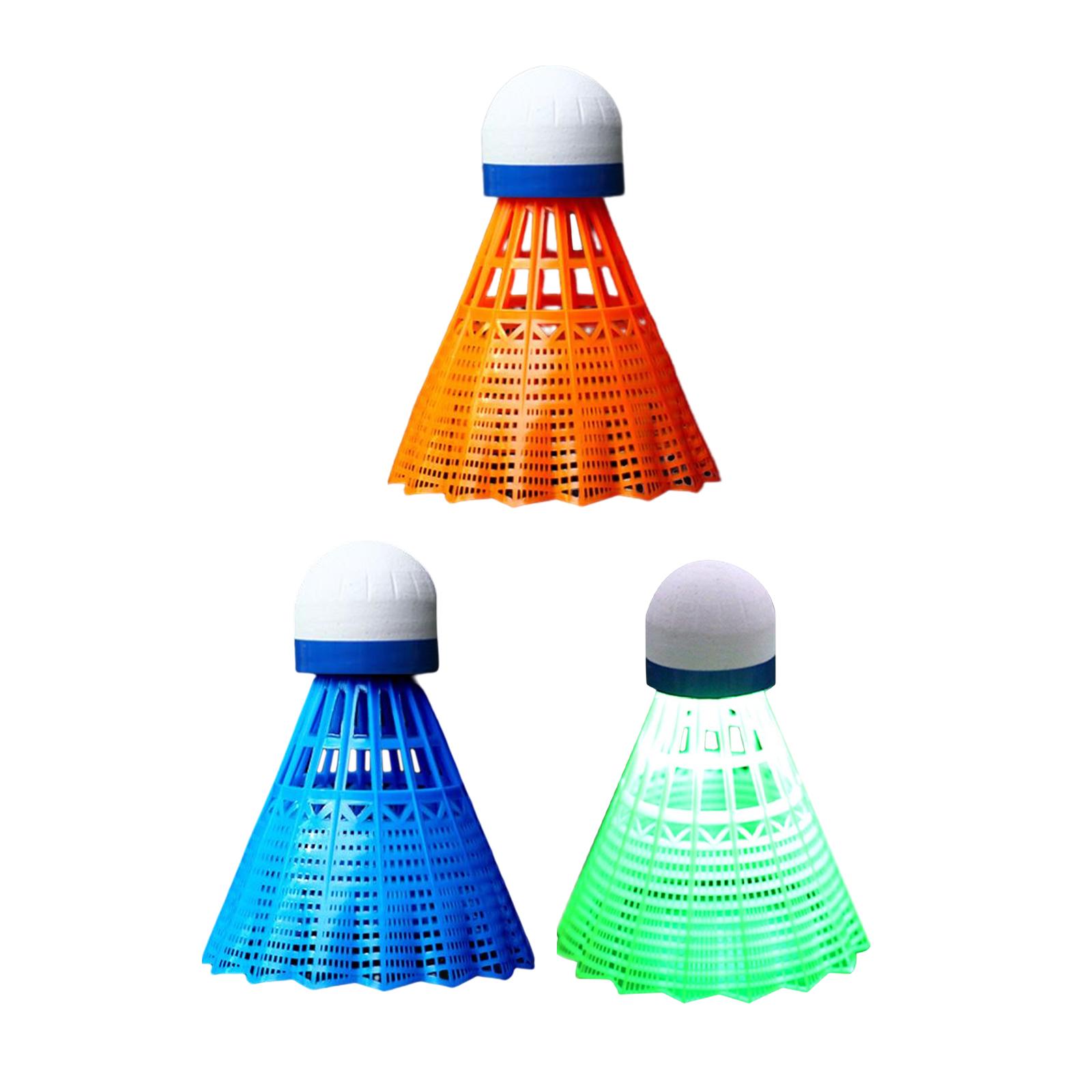 Ioensy - 3 Piezas De Volantes De Bádminton Led Que Brillan En La Oscuridad Birdie Balls Azul Rojo Verde