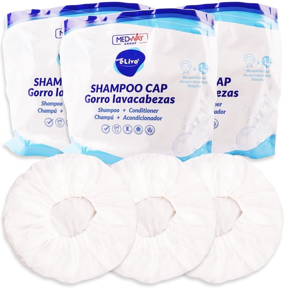 Shampoo Cap MedVance Elivo No Rinse Shampoo PH Balanced, paquete de 3