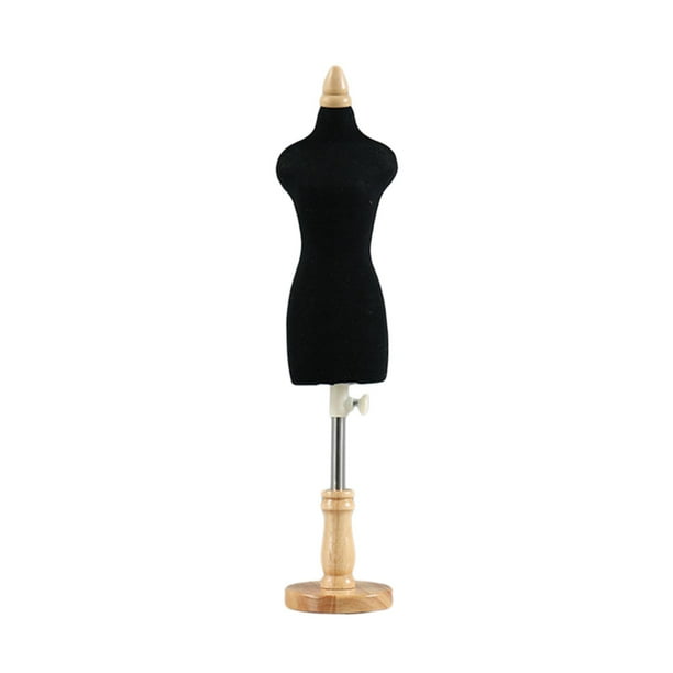 Maniquí de muñeca, soporte para Torso, soporte de exhibición para vestido de muñeca, diseño de ropa, maniquí de costura en miniatura para decoración , Base redonda Base redonda de 33 cm.
