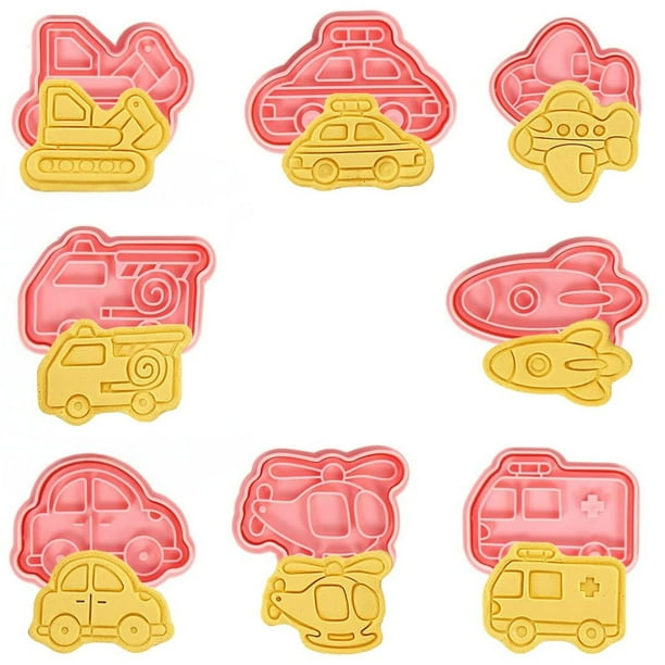 Moldes Para Galletas Y Fondant Estampado Vehículo Rosa