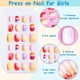 thumbnail image 3 of 6 juegos de uñas postizas para niñas, uñas postizas cortas de cobertura completa., 3 of 6