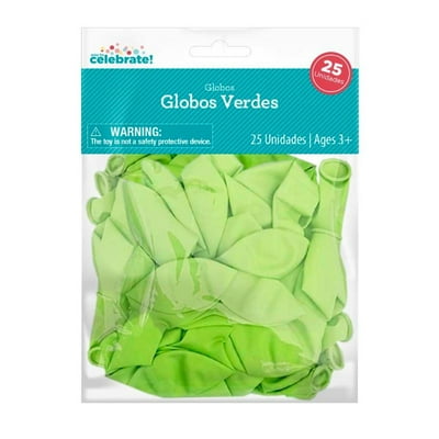 Set 25 Globos De Látex Color Verde Claro  Way To Celebrate