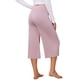 thumbnail image 3 of INSPIRE CHIC Pantalones Capri de Cintura Alta para Mujer, Pierna Ancha, Yoga, Pantalones de Salón con Cintura Elástica M Rosa, 3 of 6