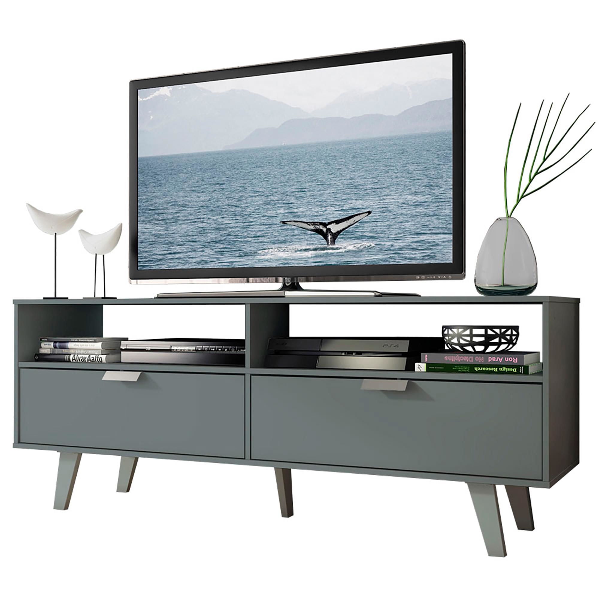 Vekka Home - Rack Tv Oslo Grey 55 2 Puertas Pulgadas Gris