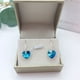 thumbnail image 3 of Aros Corazón Plata Italiana - Azul, 3 of 3