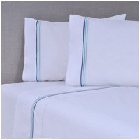 Mashini - Juego De Sábanas Bord 144 Hilos King Blanco