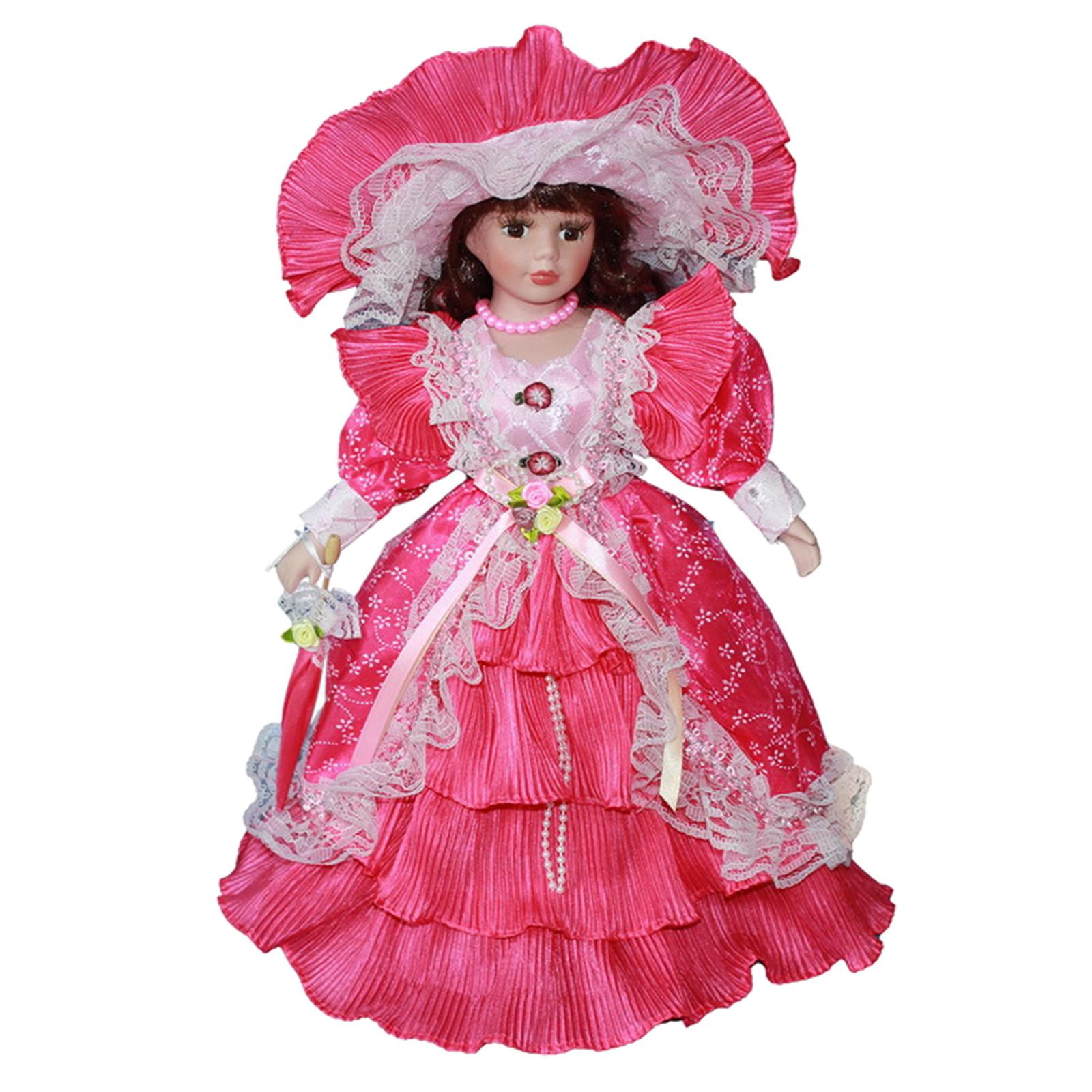 Bothyi - Porcelana Hermosa Mujer Elegante Vestir Muñeca De Porcelana Por Decoración Regalo Rosa