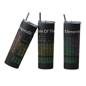 Sm - Termo Botella Térmica Mug Tabla Periodica Quimica H₂O Blanco