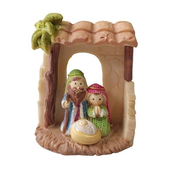 Figura Sagrada Familia Belén José Jesús María Madre Resina Regalo Luz