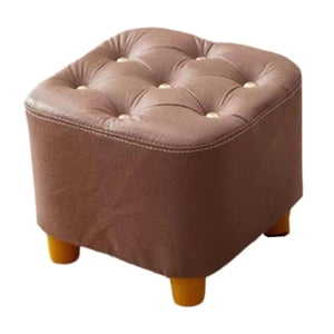Magideal - Reposapiés Pequeño, Taburete Otomano, Asiento Acolchado, Taburete Cuadrado Decorativo Suave Y Compacto, Reposapiés Para Mesita De Noche, Apartamento Y Marrón