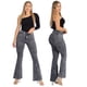 thumbnail image 3 of Jeans Flare Gris Mujer, 3 of 5