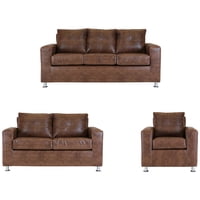 Muebles Altiro - Living Asiria 321 - Cuero Sintetico Pu Caramelo