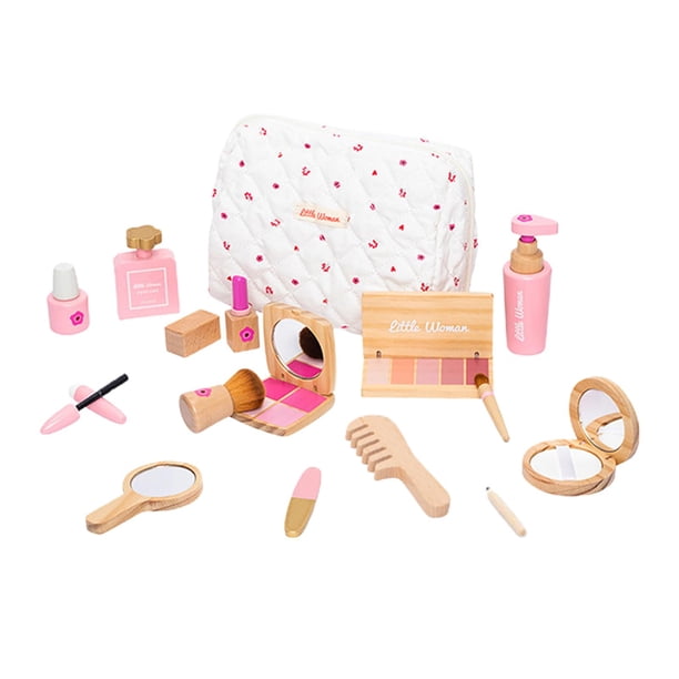 Juego de Maquillaje de Imitación para Niños, Juguetes de Maquillaje de Madera para Niñas, Juego de Rol, Kit de Maquillaje de Imitación para Halloween.